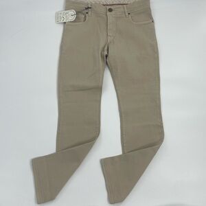 Candiani Denim Handmade in Italy Classic 5 pocket Tan Jeans Chino Style Pants 30